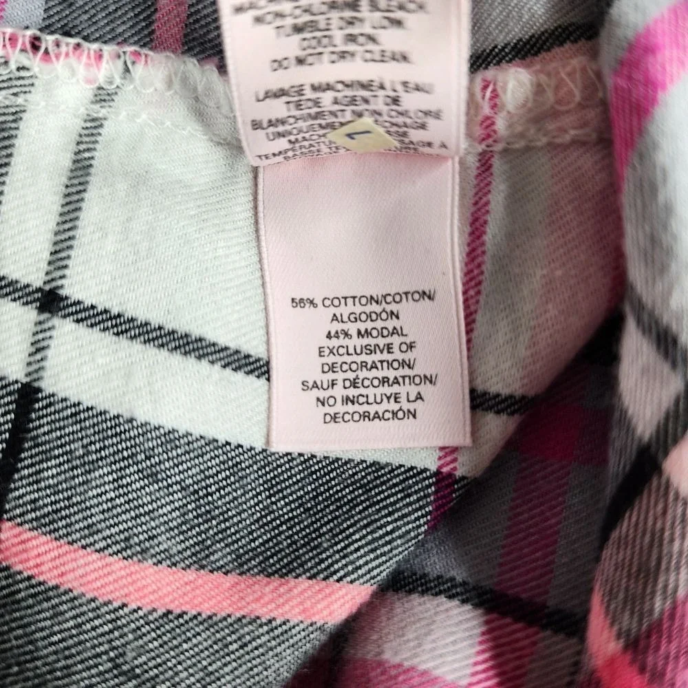 Victorias Secret‎ Pink Plaid Cotton Modal Sleep Shirt Nightgown Womens Medium